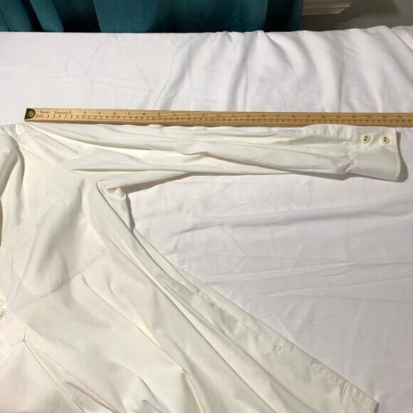 Lafayette 148 womens M white pullover shirt dress tunic toggle sleeves pockets - Picture 10 of 12